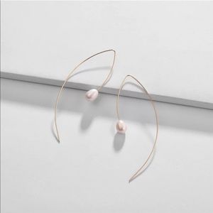 Anthro Freshwater Pearl Threader Earrings